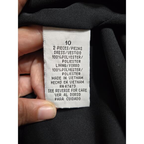 Danny and Nicole New York size 10 women's black maxi dress with sheer overlay - Picture 6 of 9